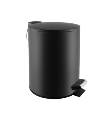 Balde 5L Preto Com Pedal Soft Close 
